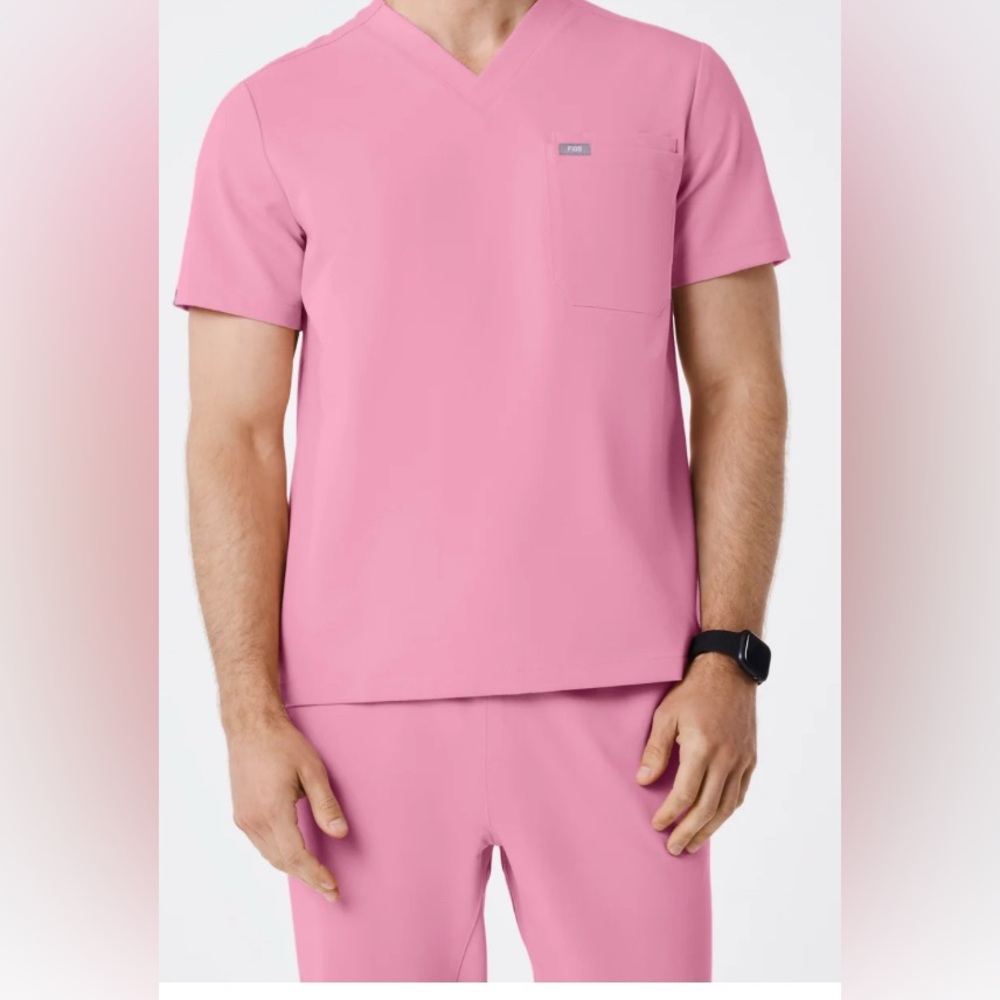 Figs MENS SCrub set chalk pink, small EUC